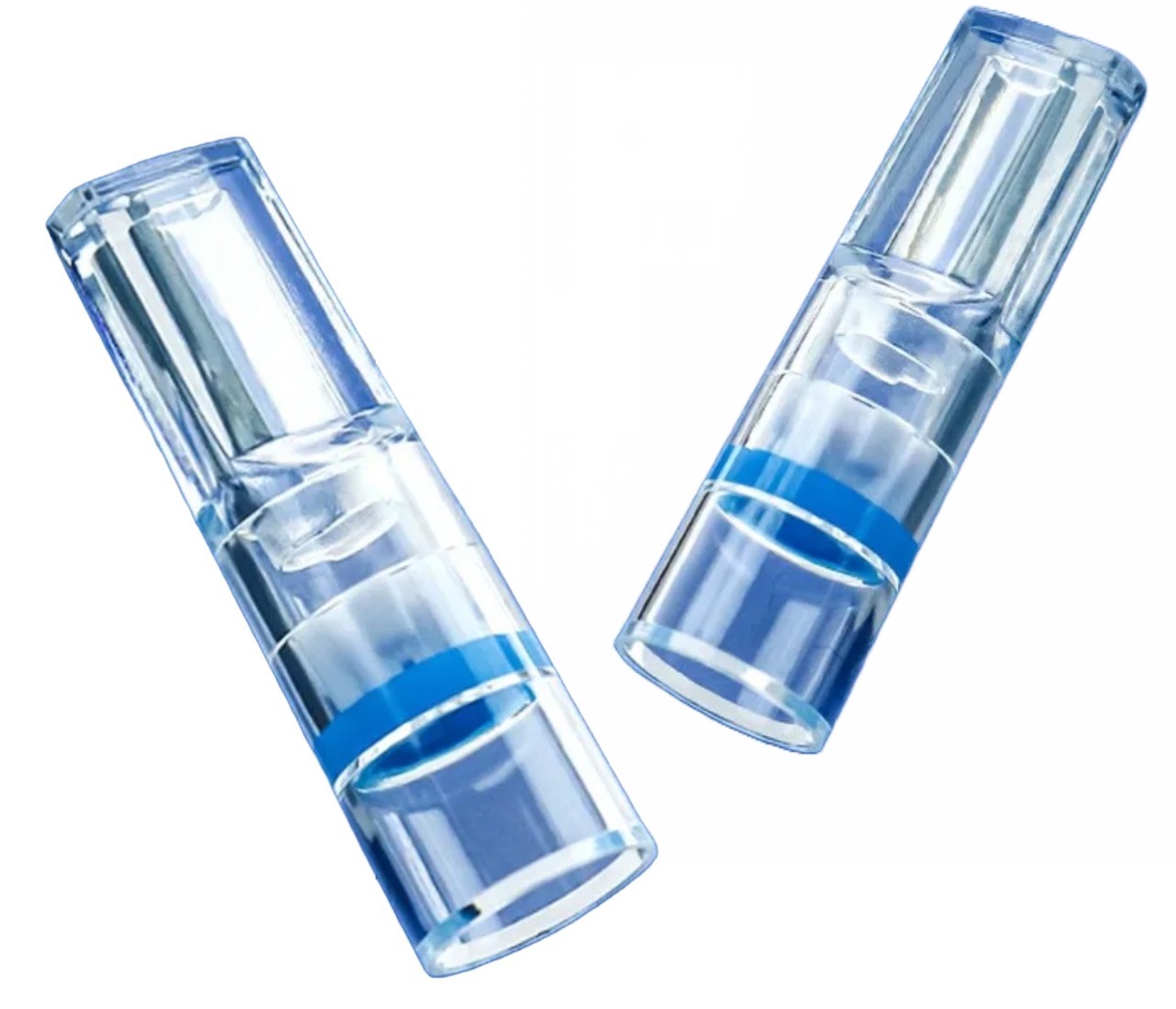 Mehrere Anti-Teer-Filter für Zigaretten in unterschiedlicher Form und Größe, meist transparent oder weiß, mit sichtbarem Filtermaterial im Inneren, dargestellt zur Veranschaulichung ihres Aussehens.